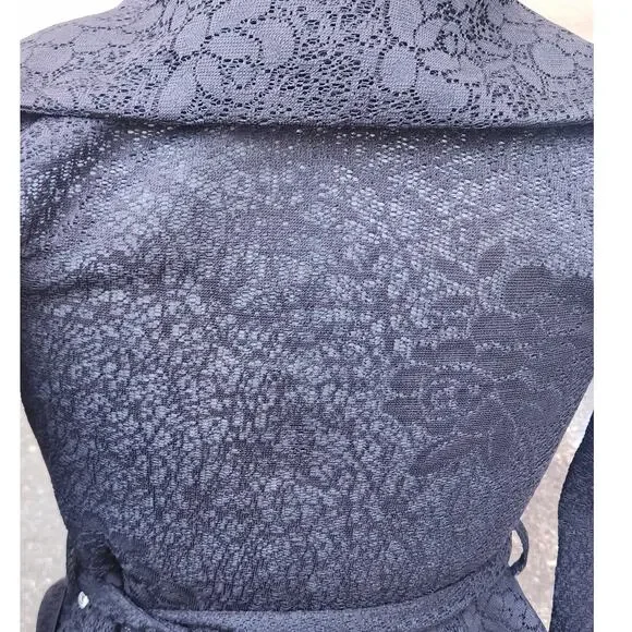 Ups & Downs Sheer Duster Jacket Womens S Black Lace FairyGoth Cottagecore Witchy - Picture 5 of 9